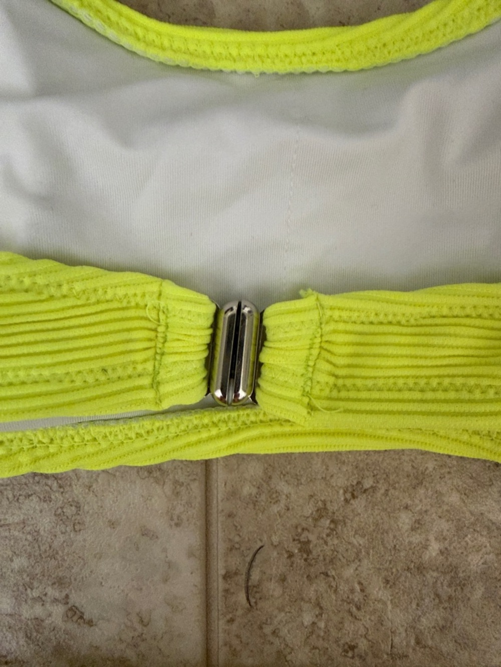 POPVIL Neon Yellow Ribbed Bikini Set Top - Picture 5 of 6